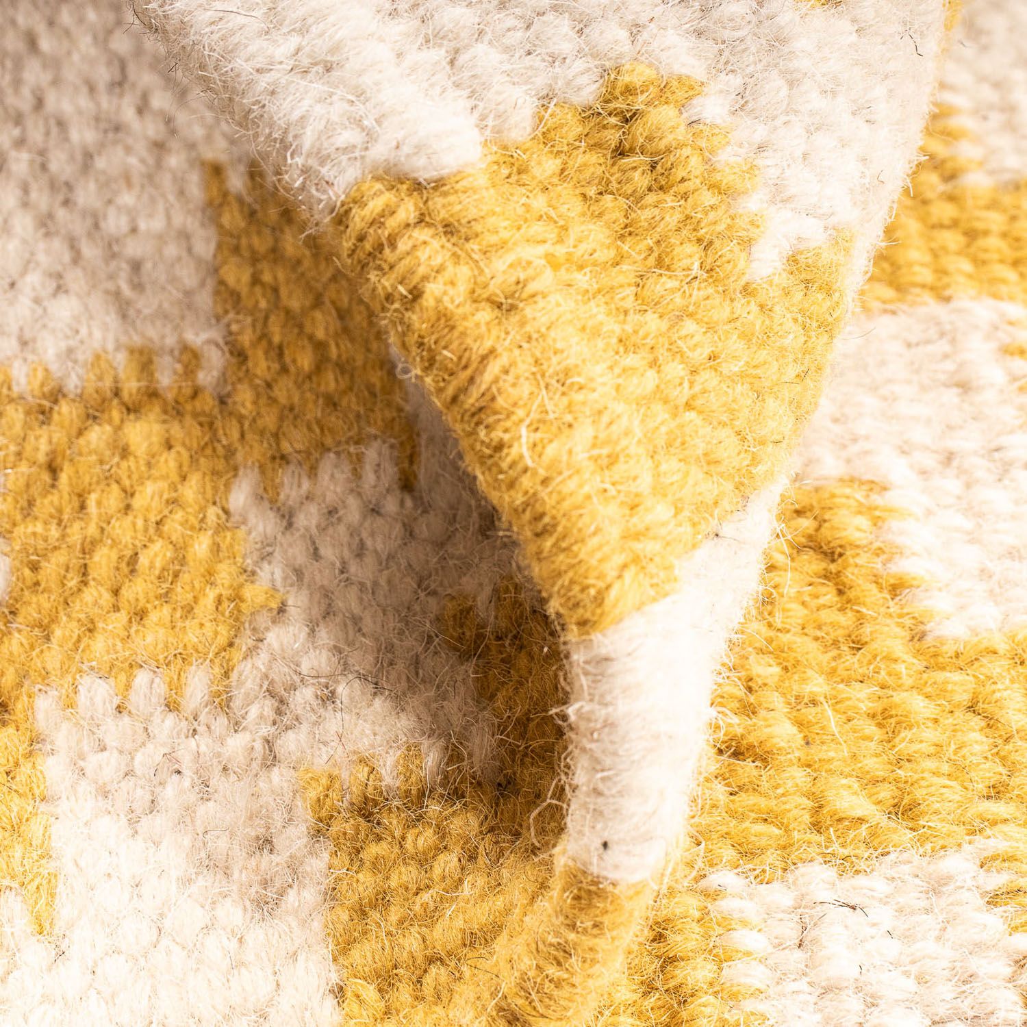 Kelim-tæppe - Trendy firkantet  - 80 x 72 cm - beige