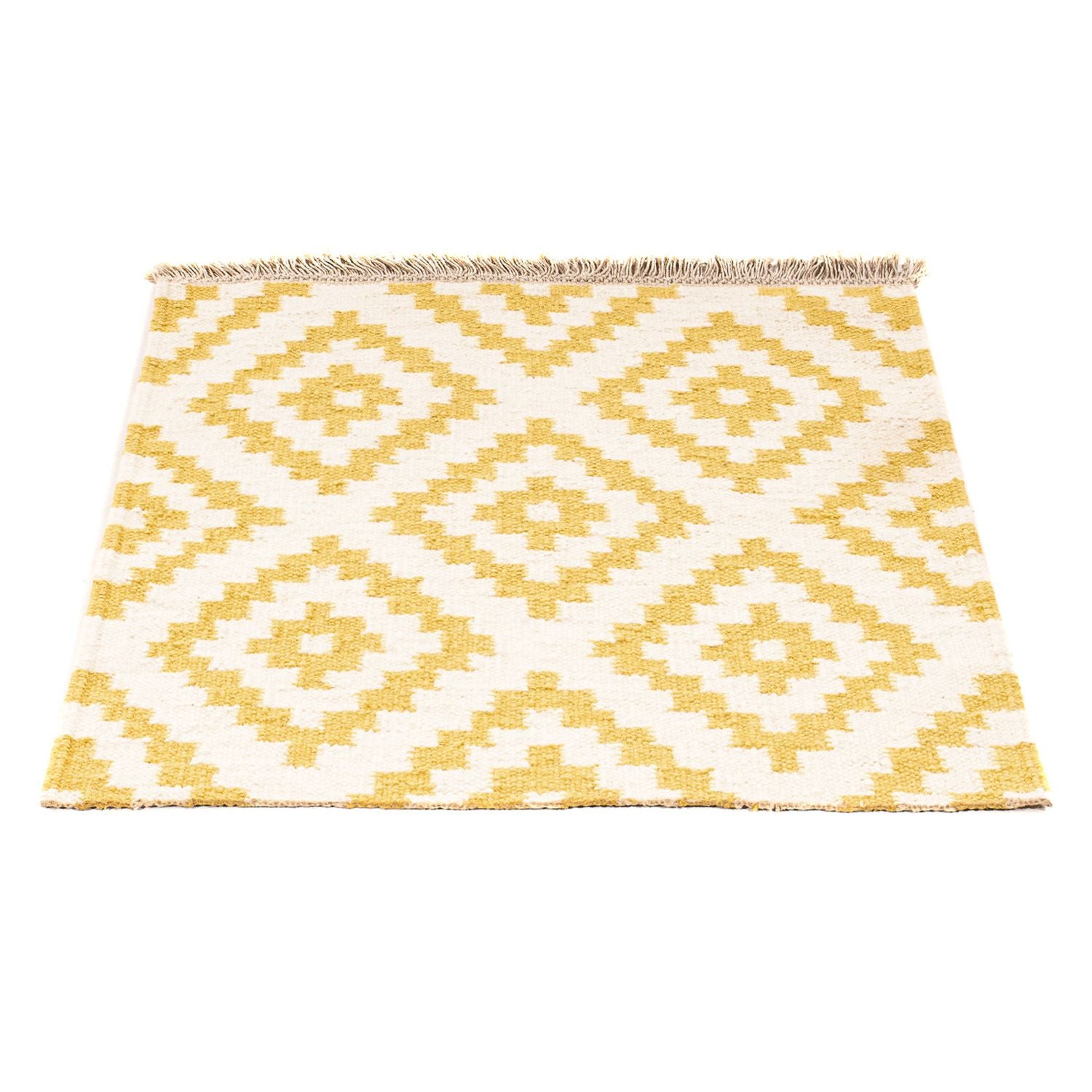 Kelim-tæppe - Trendy firkantet  - 80 x 72 cm - beige