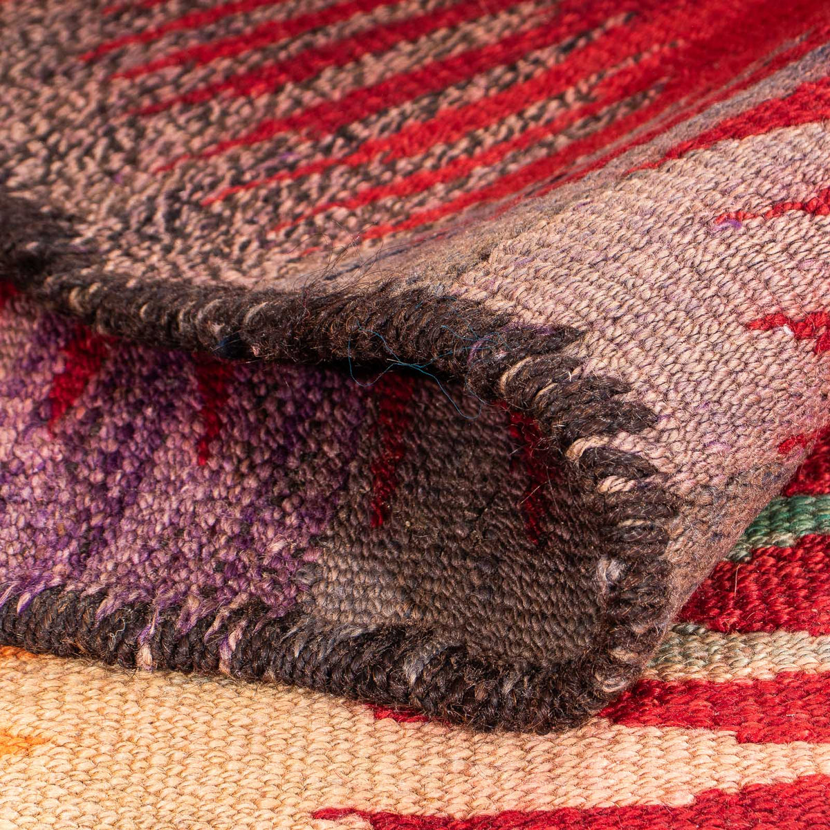 Løber Kelim-tæppe - gammelt - 265 x 125 cm - flerfarvet