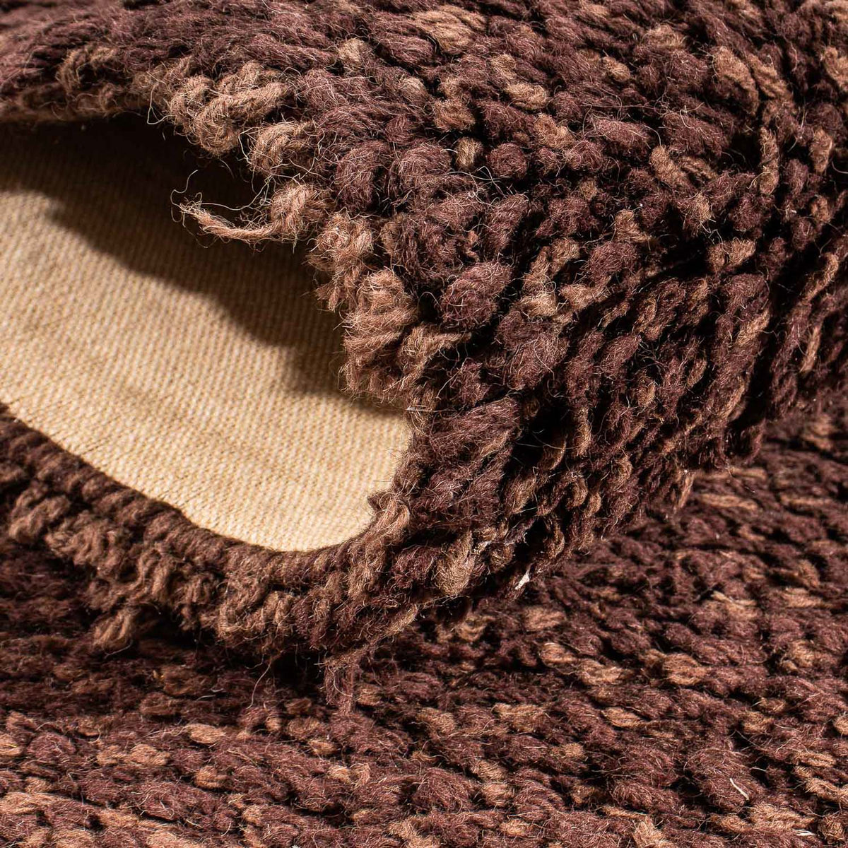 Løber Tæppe med høj pæl - 205 x 64 cm - brun