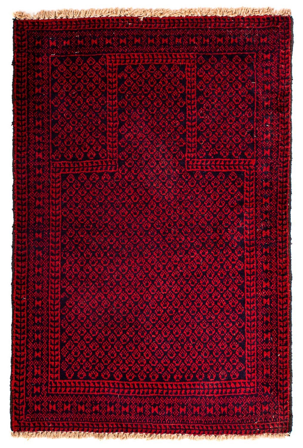 Baluch-tæppe - 129 x 84 cm - mørkerød