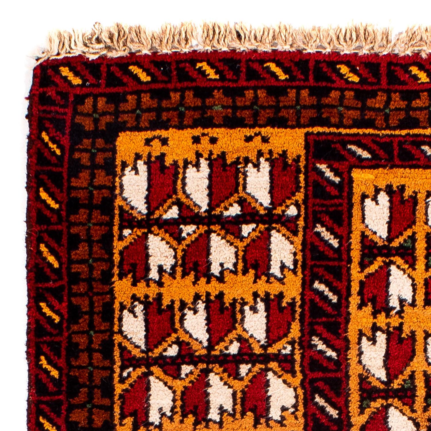 Baluch-tæppe - 129 x 75 cm - mørkerød