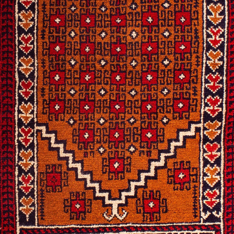 Baluch-tæppe - 128 x 75 cm - mørkerød