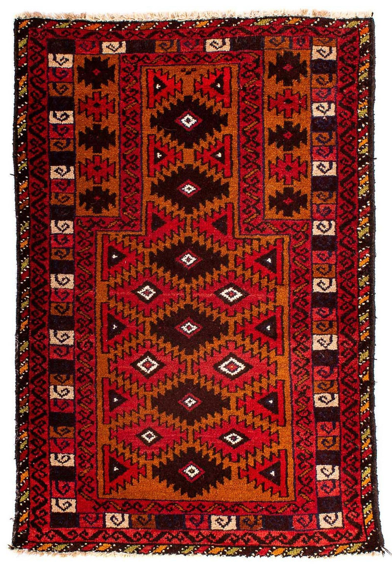 Baluch-tæppe - 125 x 80 cm - mørkerød