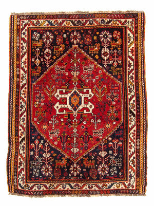 Persisk tæppe - Nomadisk - 142 x 115 cm - mørkerød