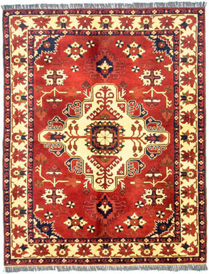 Afghansk tæppe - Hatshlu - 195 x 159 cm - rust
