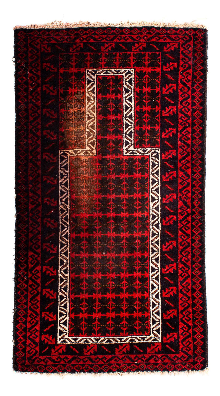 Baluch-tæppe - 130 x 73 cm - mørkerød