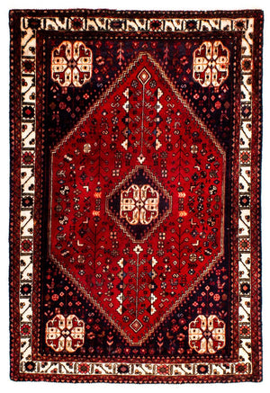 Persisk tæppe - Nomadisk - 144 x 98 cm - mørkerød