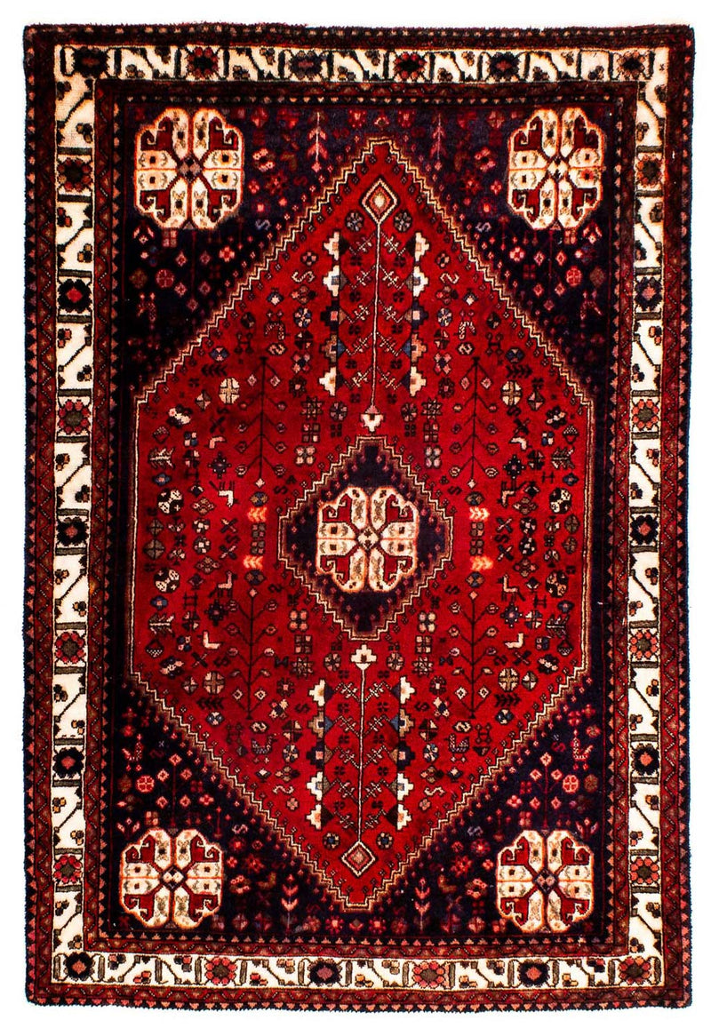 Persisk tæppe - Nomadisk - 144 x 98 cm - mørkerød