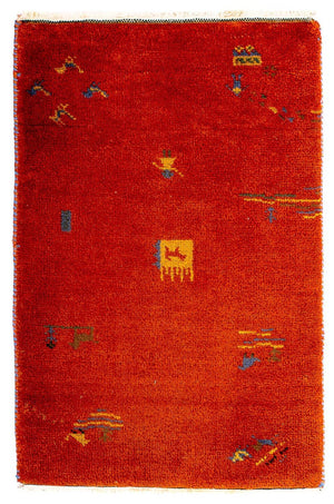 Gabbeh-tæppe - Indus - 90 x 60 cm - rød