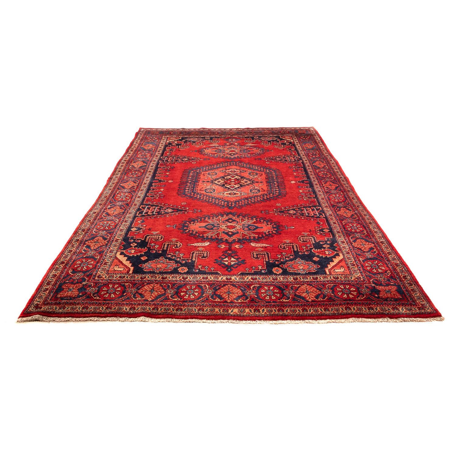 Persisk tæppe - Nomadisk - 333 x 210 cm - mørkerød