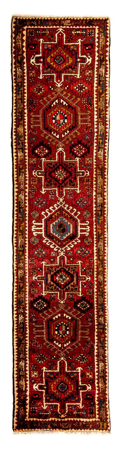 Løber Persisk tæppe - Nomadisk - 306 x 74 cm - mørkerød