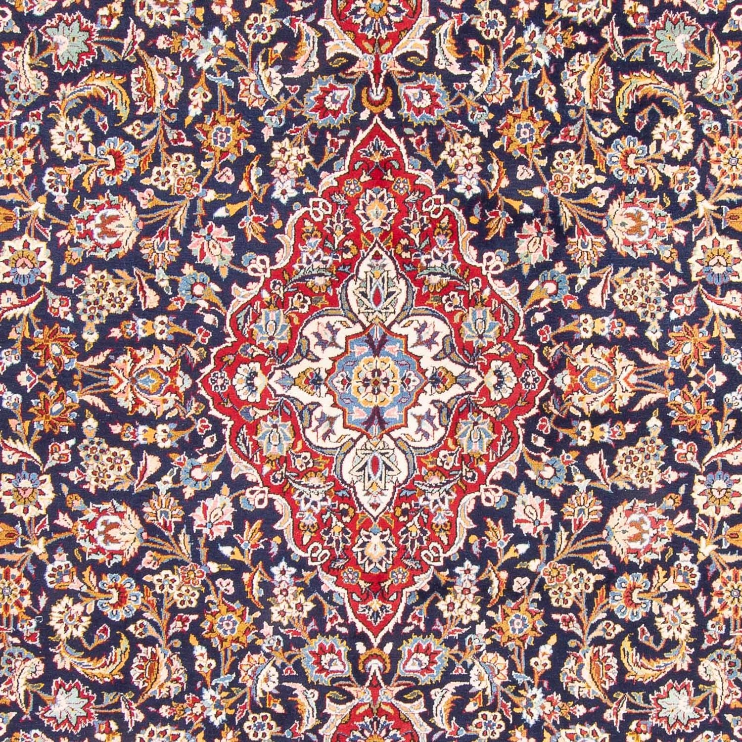 Persisk tæppe - Keshan - 362 x 267 cm - mørkeblå