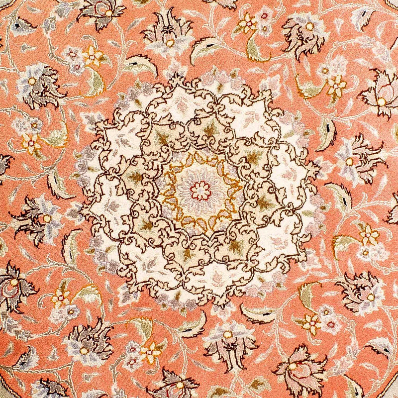 Persisk tæppe - Tabriz - Royal rundt  - 102 x 102 cm - lysrød
