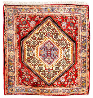 Persisk tæppe - Bijar - Royal firkantet  - 85 x 80 cm - rød
