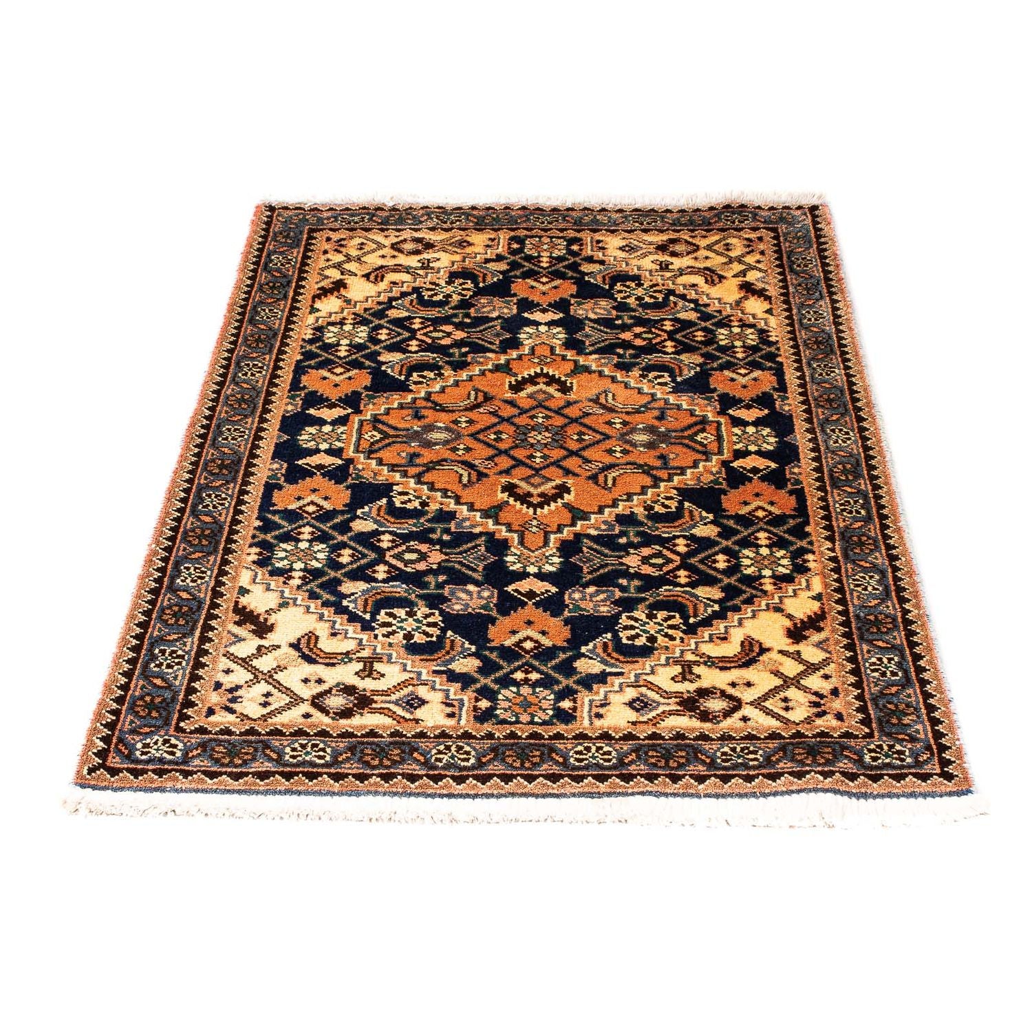 Persisk tæppe - Nomadisk - 119 x 70 cm - mørkeblå