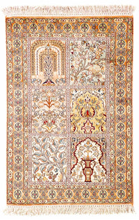 Silketæppe - Kashmir Silk - 98 x 60 cm - beige