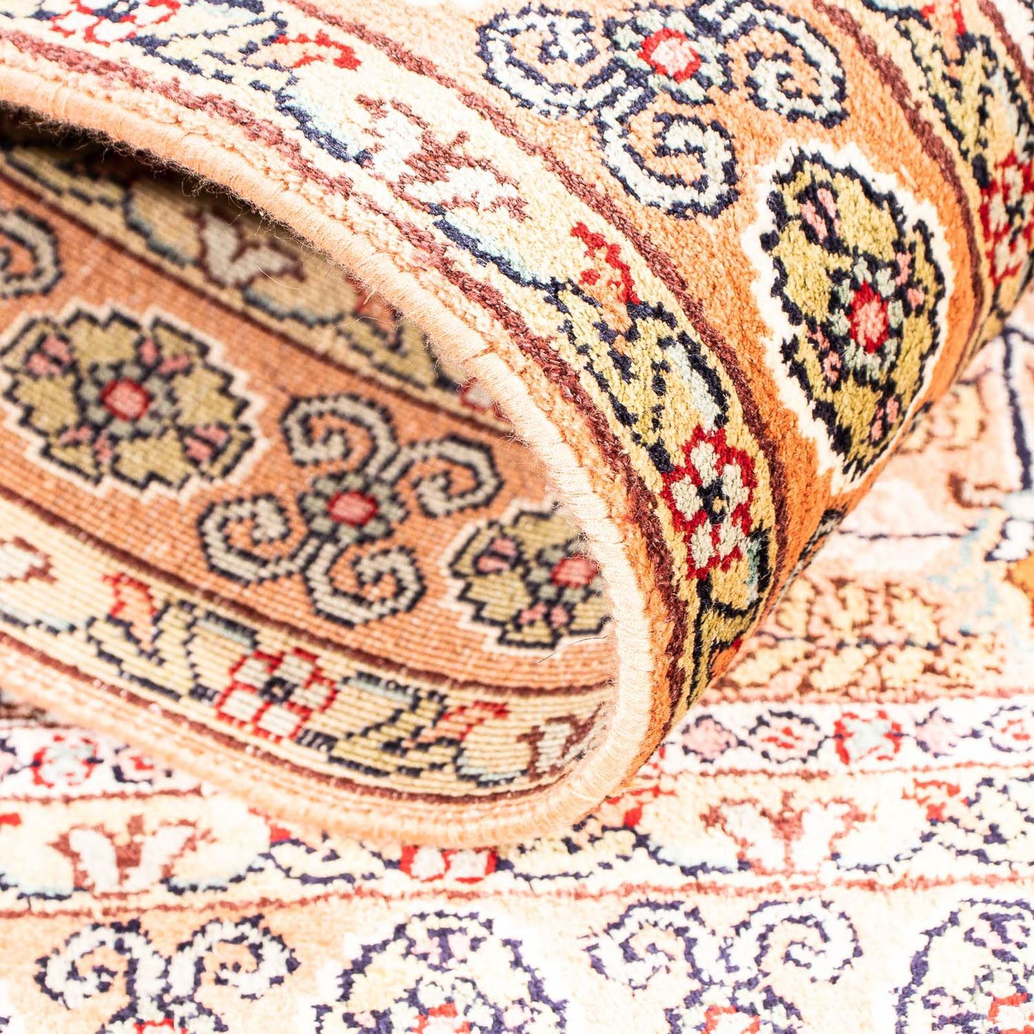 Silketæppe - Kashmir Silk - 98 x 60 cm - beige