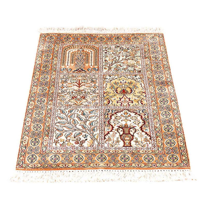 Silketæppe - Kashmir Silk - 98 x 60 cm - beige