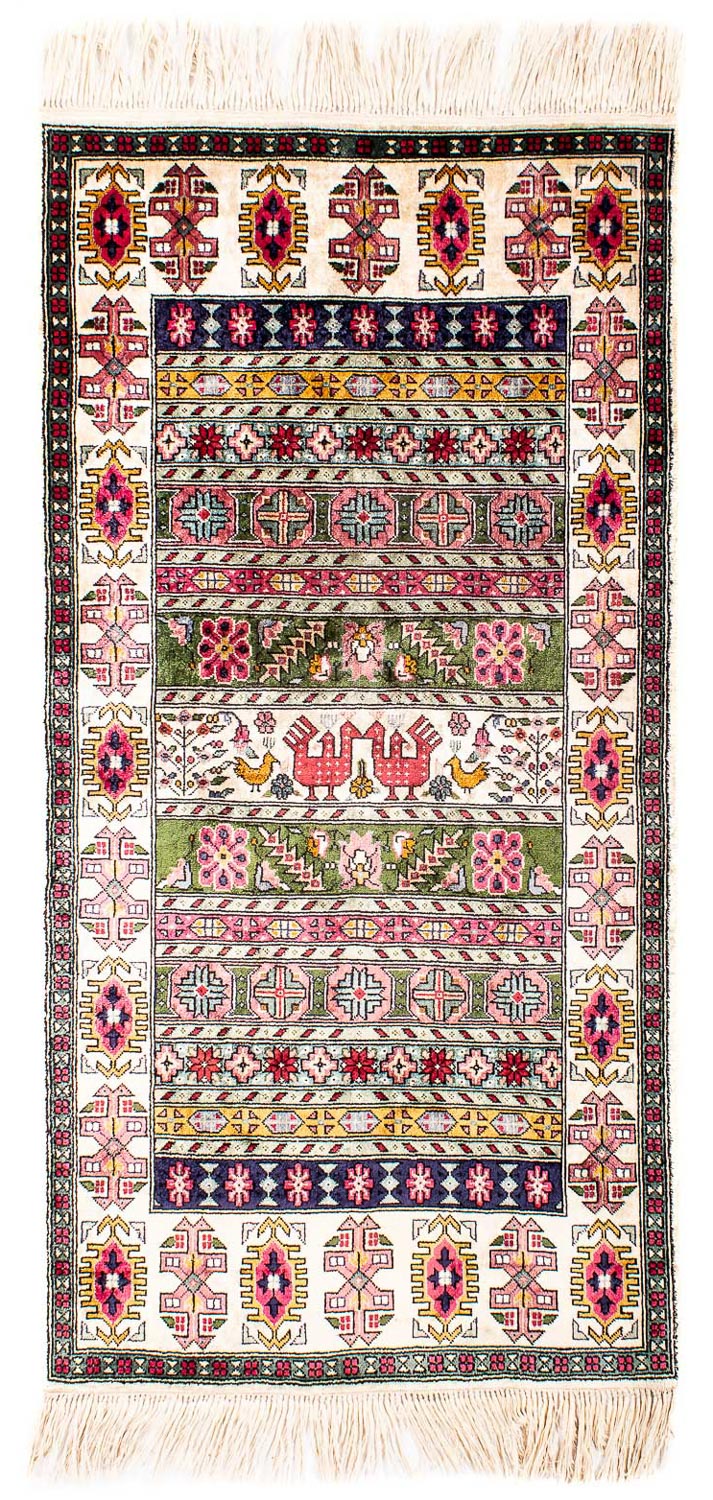 Løber Silketæppe - Kayseri - 156 x 76 cm - flerfarvet