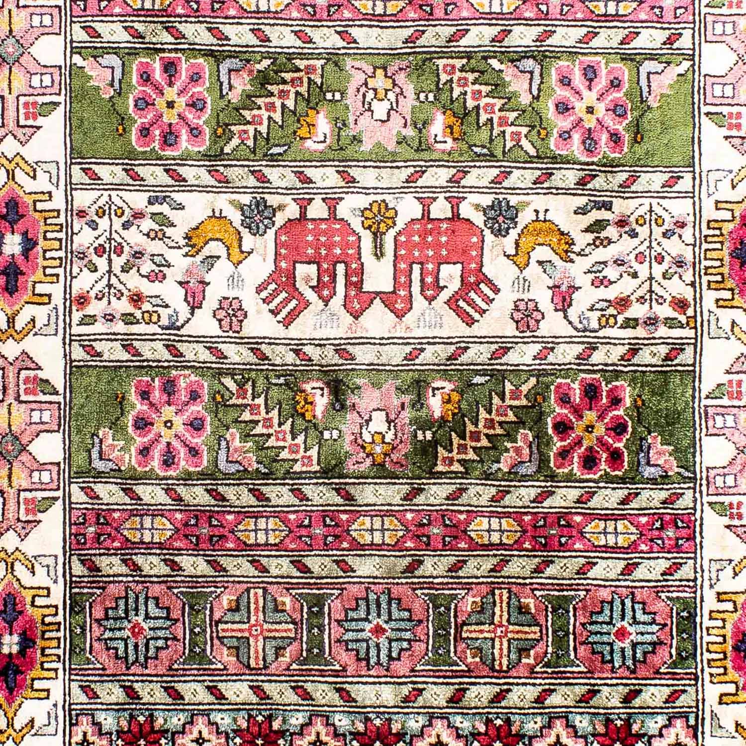 Løber Silketæppe - Kayseri - 156 x 76 cm - flerfarvet