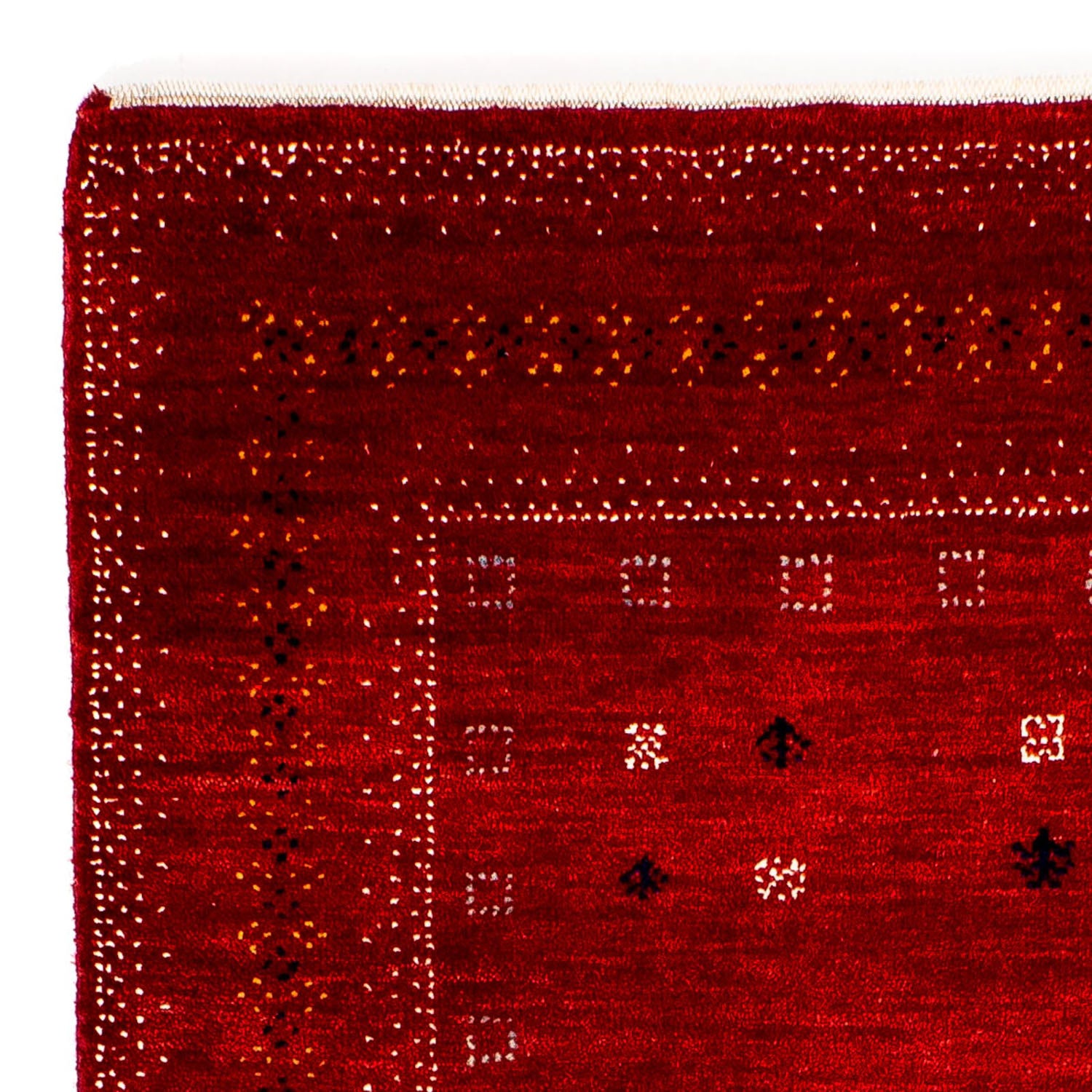 Gabbeh Tæppe - Loribaft Persisk - 120 x 80 cm - mørkerød