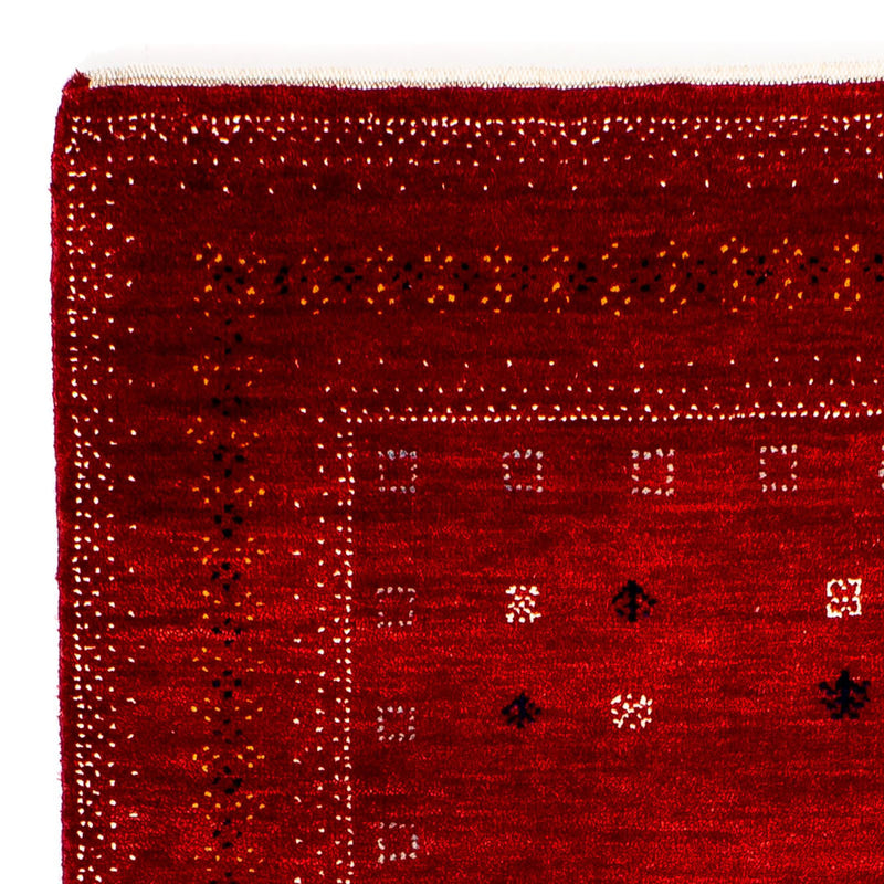 Gabbeh Tæppe - Loribaft Persisk - 120 x 80 cm - mørkerød