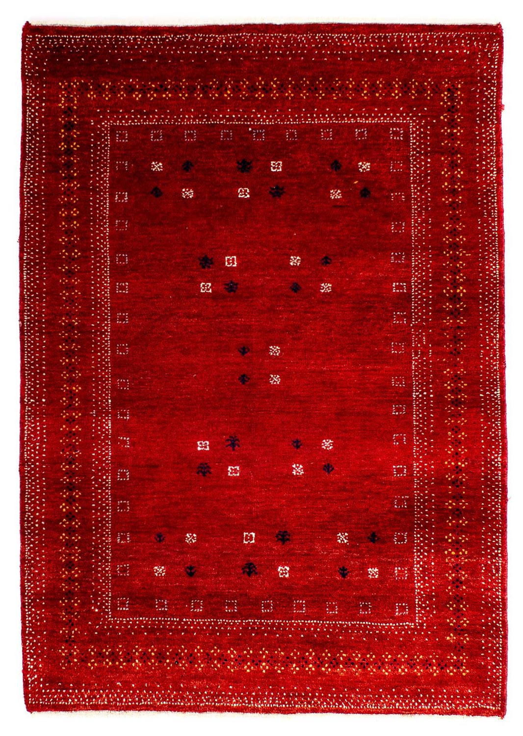 Gabbeh Tæppe - Loribaft Persisk - 120 x 81 cm - mørkerød