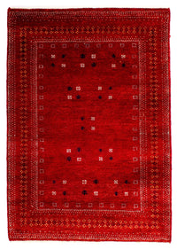 Gabbeh Tæppe - Loribaft Persisk - 120 x 81 cm - mørkerød