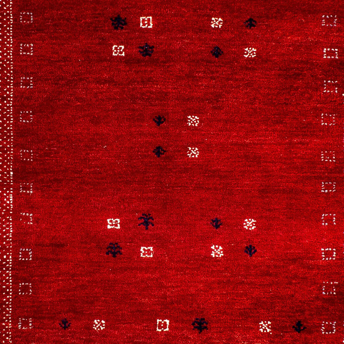 Gabbeh Tæppe - Loribaft Persisk - 120 x 81 cm - mørkerød
