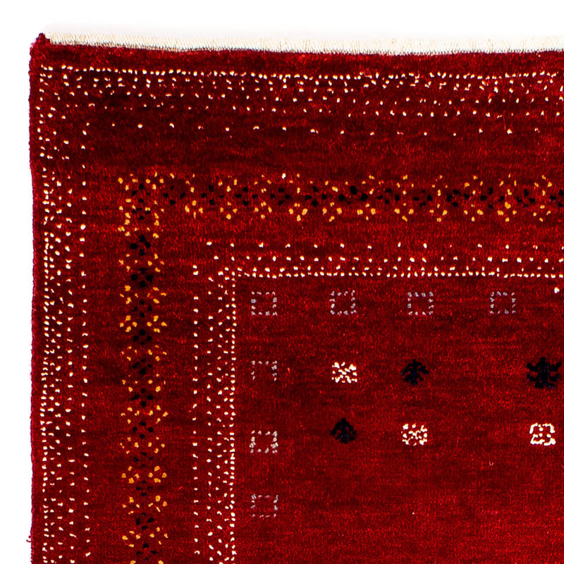 Gabbeh Tæppe - Loribaft Persisk - 120 x 81 cm - mørkerød