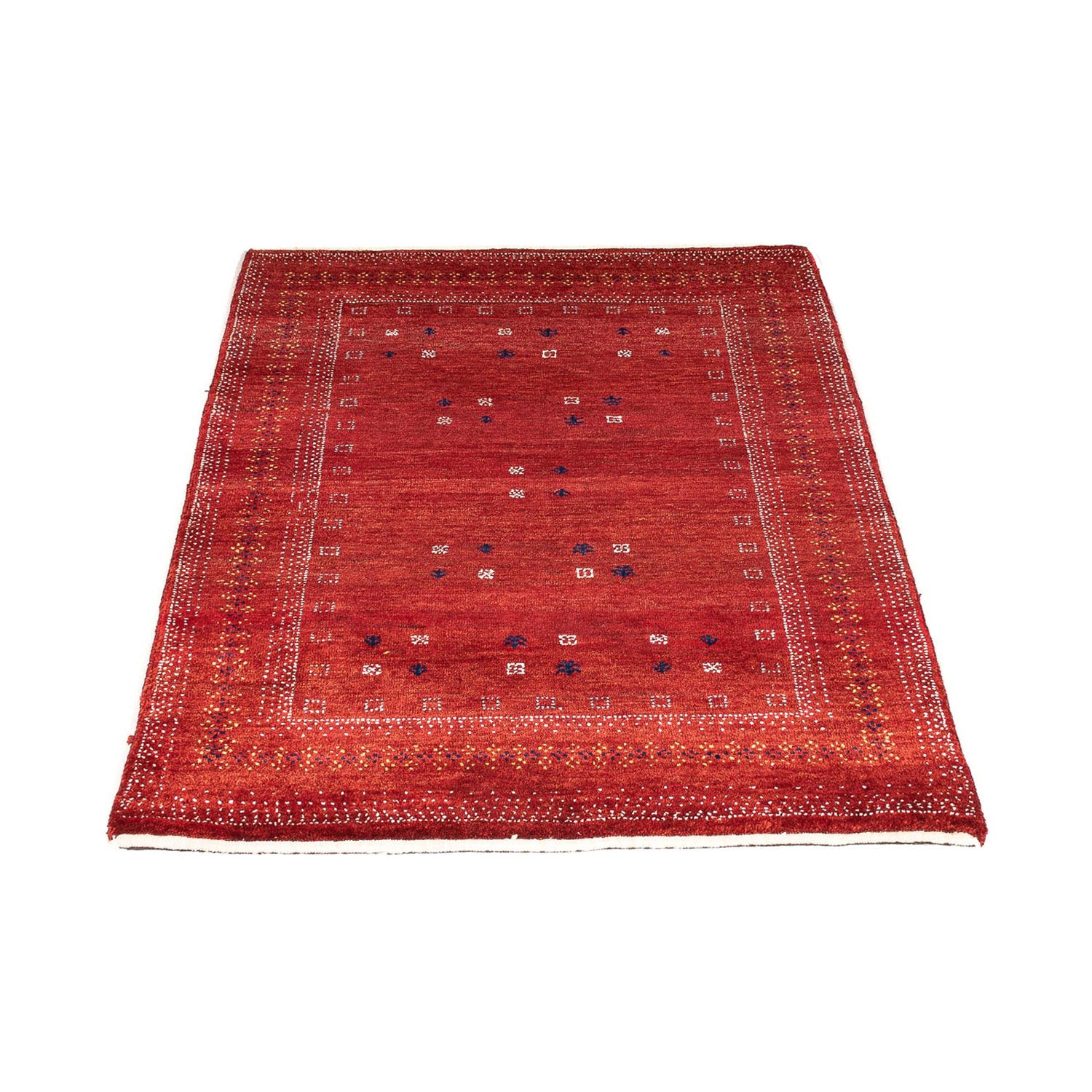 Gabbeh Tæppe - Loribaft Persisk - 120 x 81 cm - mørkerød