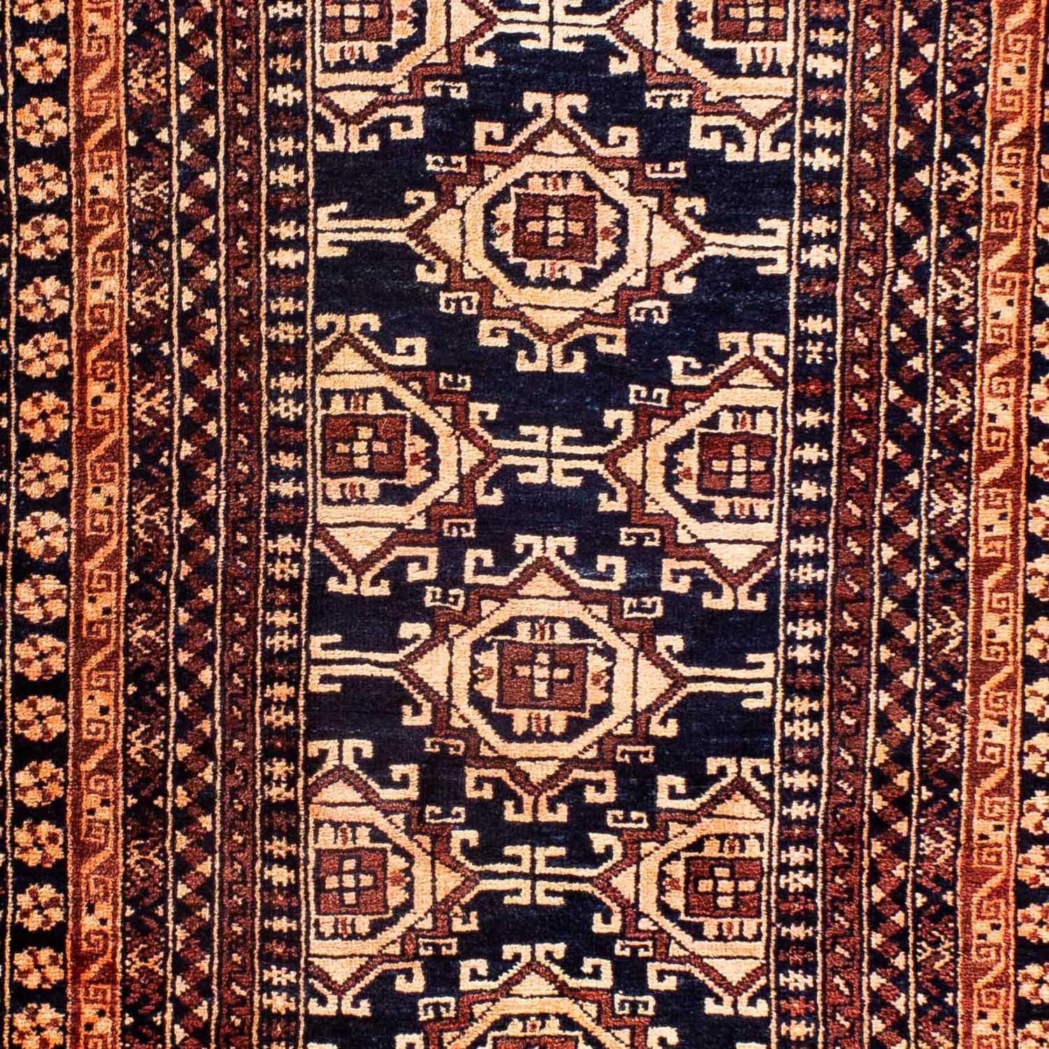 Afghansk tæppe - 140 x 94 cm - mørkeblå