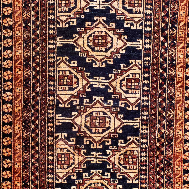 Afghansk tæppe - 140 x 94 cm - mørkeblå