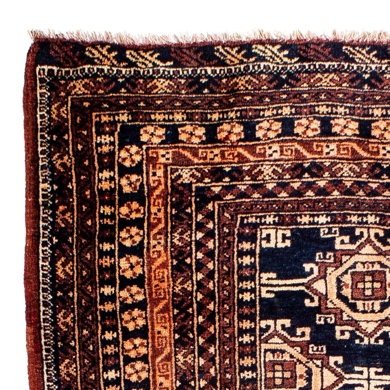 Afghansk tæppe - 140 x 94 cm - mørkeblå