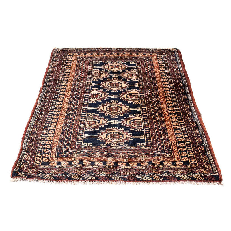 Afghansk tæppe - 140 x 94 cm - mørkeblå