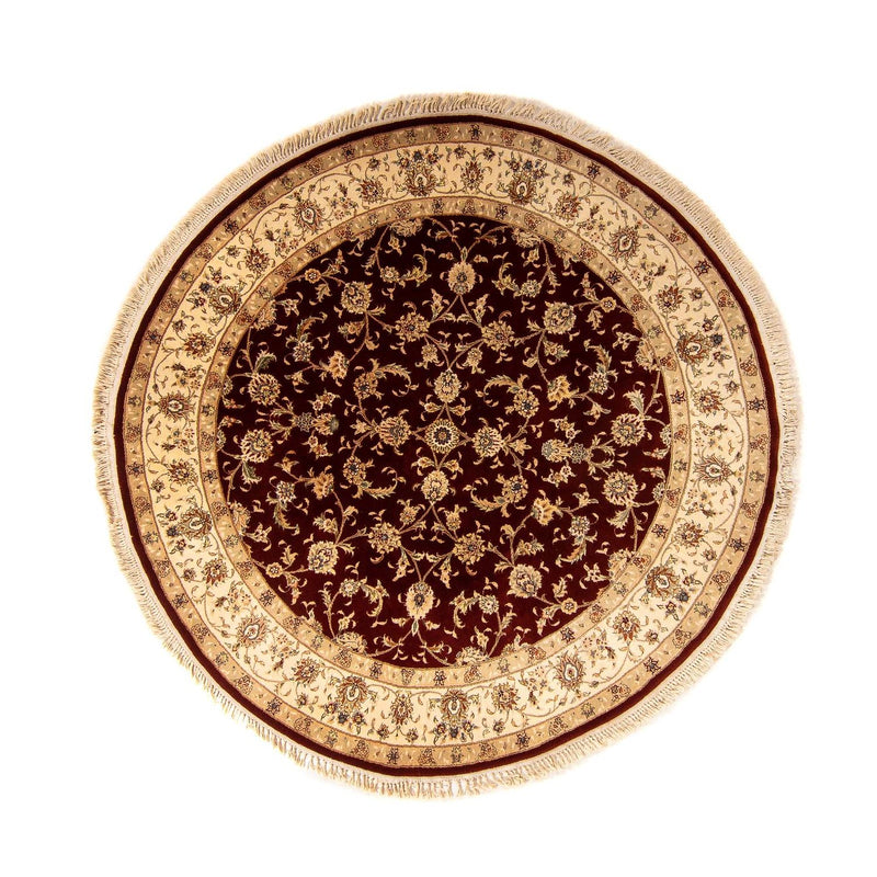 Persisk tæppe - Tabriz - Royal rundt  - 204 x 204 cm - mørkerød