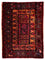 Persisk tæppe - Nomadisk - 90 x 72 cm - mørkerød