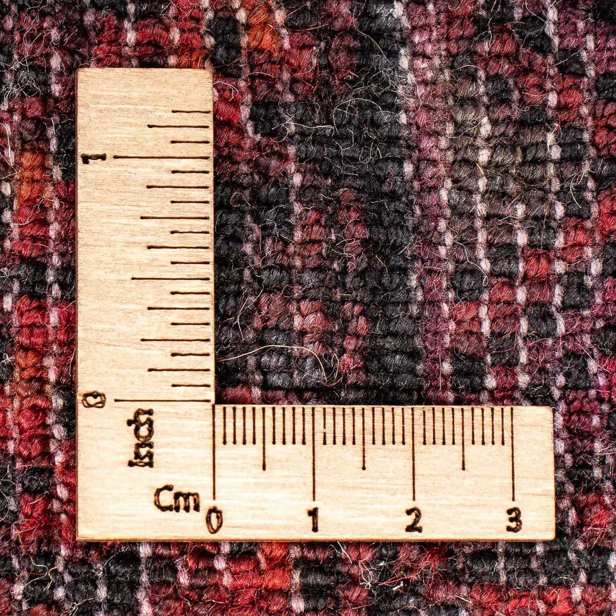 Persisk tæppe - Nomadisk - 90 x 72 cm - mørkerød