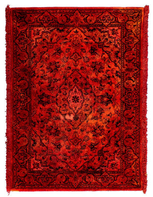 Persisk tæppe - Keshan - 98 x 70 cm - mørkerød