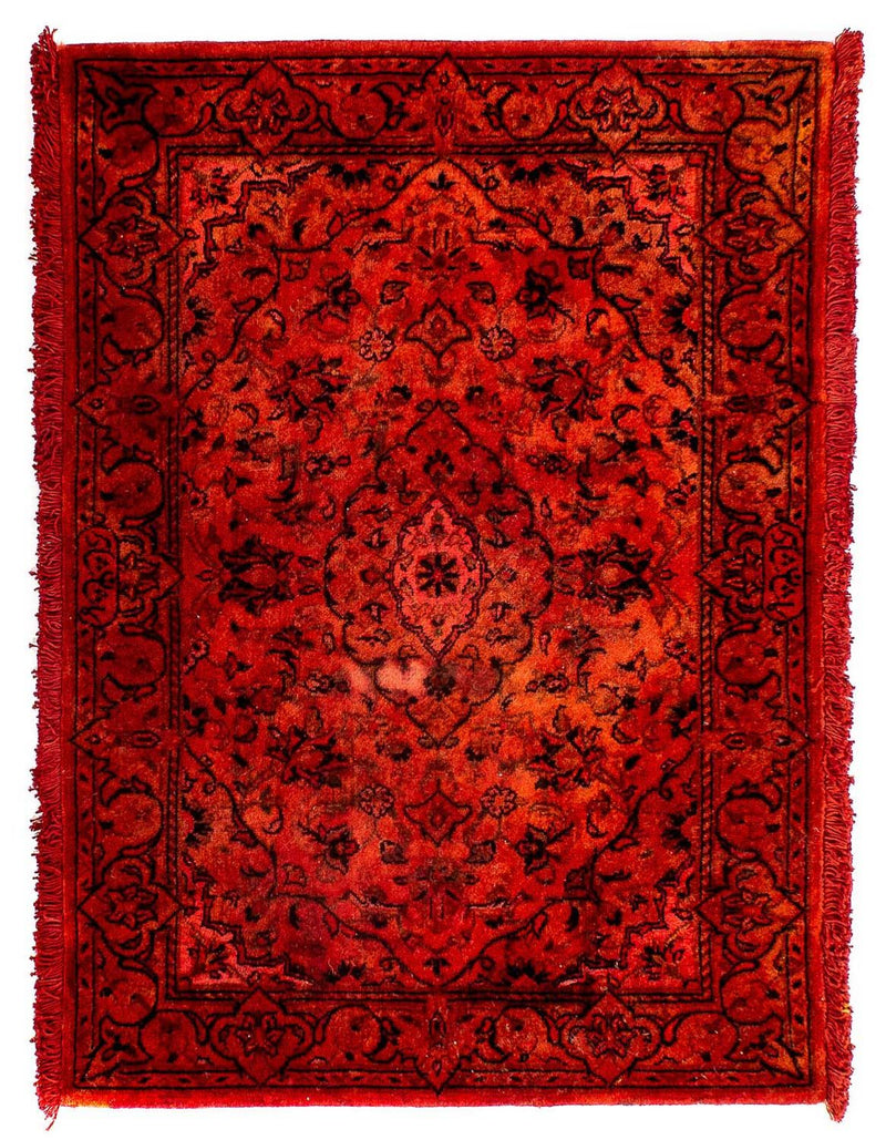 Persisk tæppe - Keshan - 98 x 70 cm - mørkerød
