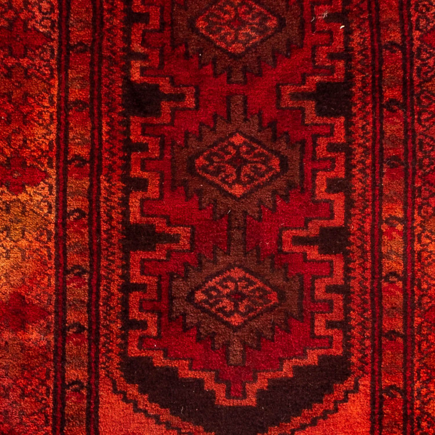 Persisk tæppe - Nomadisk - 103 x 70 cm - mørkerød