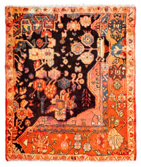 Persisk tæppe - Nomadisk firkantet  - 100 x 85 cm - lysrød