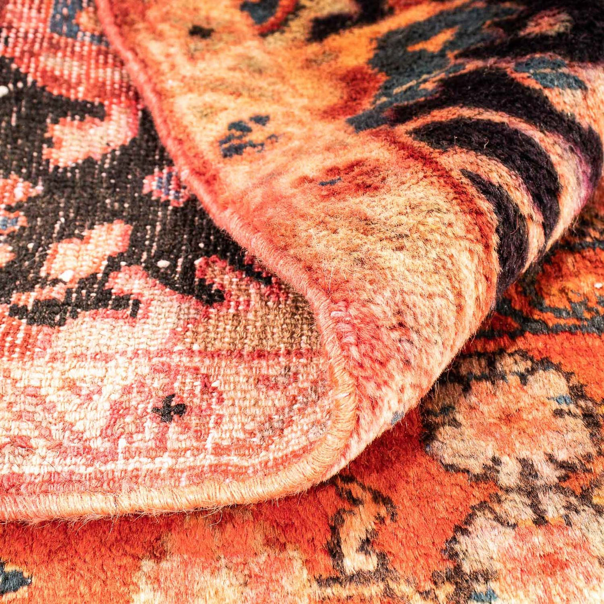 Persisk tæppe - Nomadisk firkantet  - 100 x 85 cm - lysrød