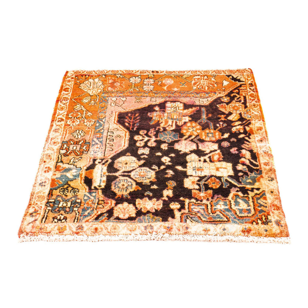 Persisk tæppe - Nomadisk firkantet  - 100 x 85 cm - lysrød