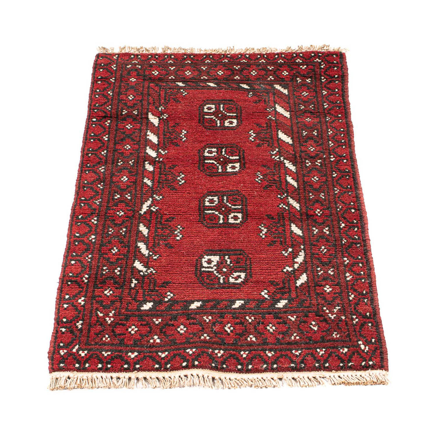 Afghansk tæppe - Filpa - 90 x 60 cm - mørkerød
