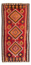 Løber Kelim-tæppe - gammelt - 380 x 135 cm - flerfarvet