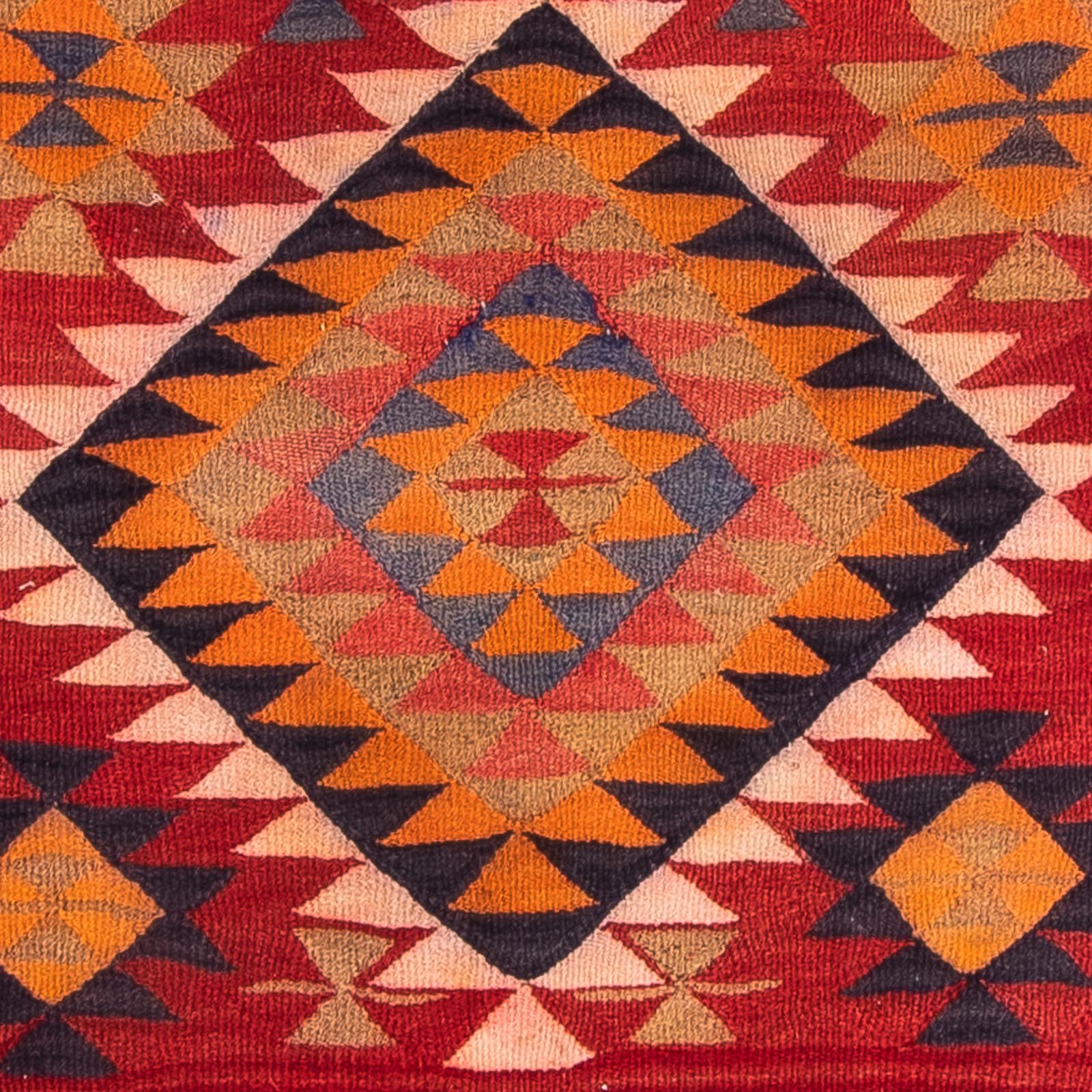 Løber Kelim-tæppe - gammelt - 380 x 135 cm - flerfarvet