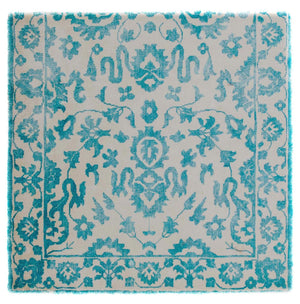 Viskose tæppe firkantet  - 70 x 70 cm - turkis