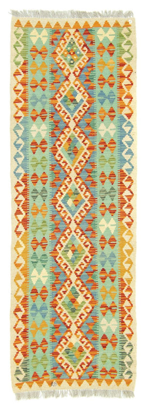 Løber Kelim-tæppe - orientalsk - 200 x 68 cm - farvet